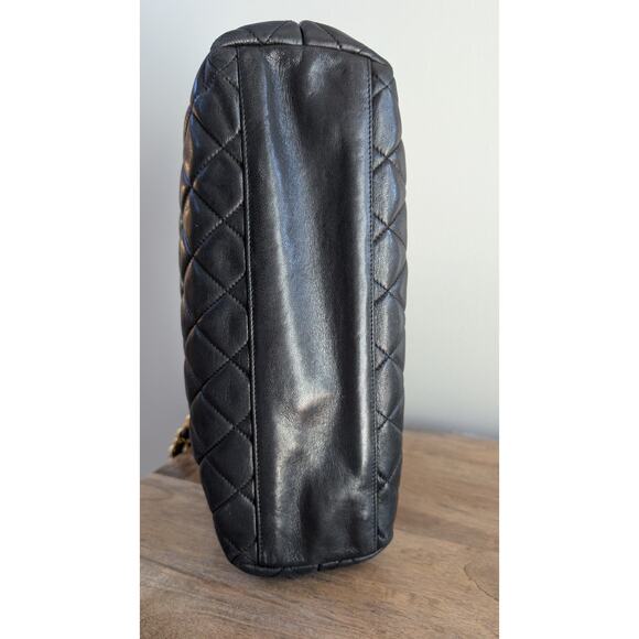 Chanel 24k Black Quilted Lambskin CC Medallion Chain Tote Vintage with COA - Picture 7 of 15